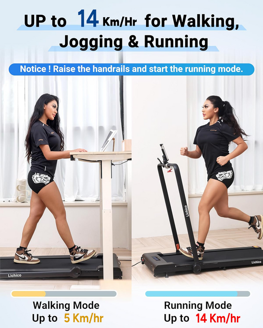 Xeed Fast - XD99 -2 in 1 Portable Folding Treadmill (3 Hp Peak) For Home & Office